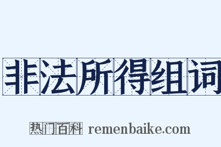 非法所得组词是什么意思的图片